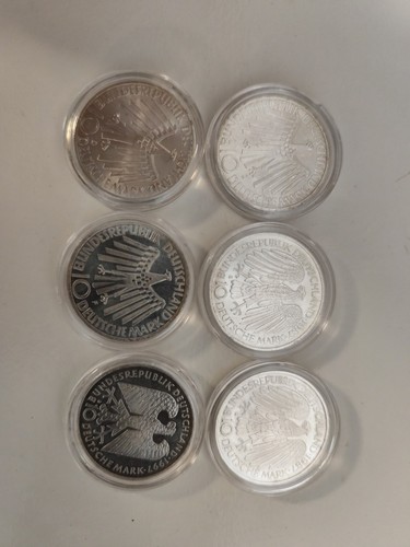 Gedenkmünzen 1972 - 6x, dm